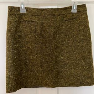 Ann Taylor Loft Green Wool Blend Mini Skirt Sz 4